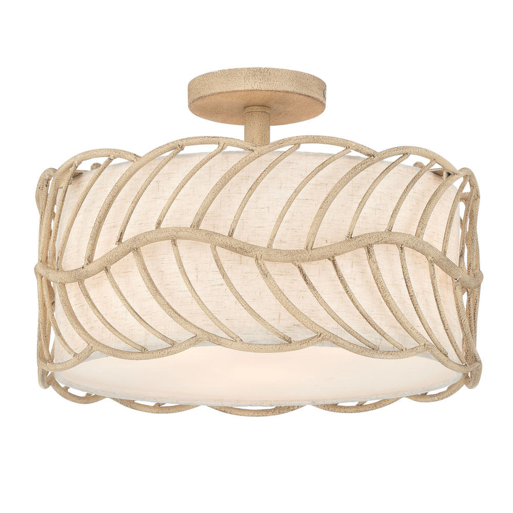 Wry Lighting Simbolo 3-light Semi-Flush Mount in Almond